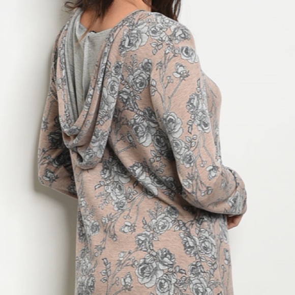 LAST3️⃣//BLUSH FLORAL HIGH LOW MAXI TOP HOODIE - Picture 4 of 4